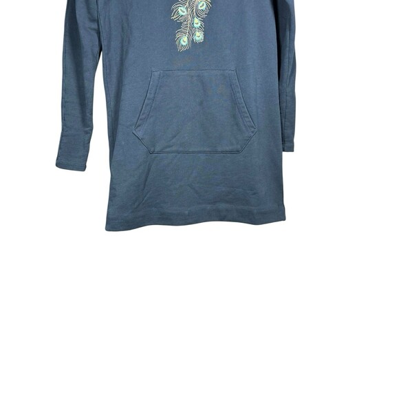 Driftwood Layla XS Dress Tunic Navy Blue Cotton Embroidered Peacock Floral Boho - Picture 5 of 13
